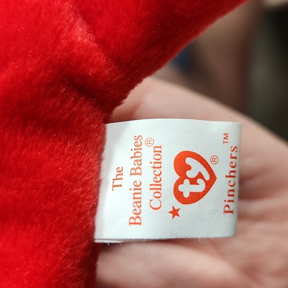🕸Vintage Ty Beanie Baby Original Pincher The Lobster 1993 P.V.C. Pellets - Picture 7 of 12